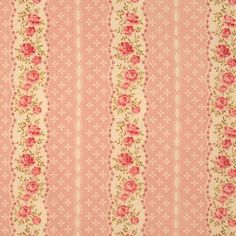 an old wallpaper with pink roses on it