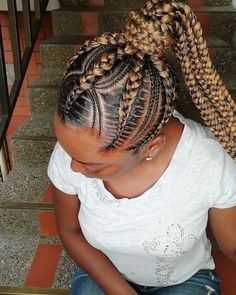 Braiding Cornrows, Rope Braided Hairstyle, Braided Buns, Pretty Ponytails, Braided Ponytail Hairstyles