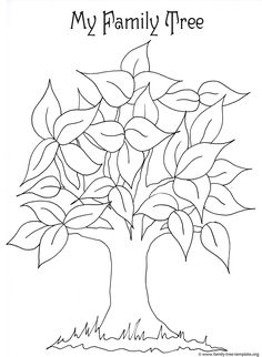 a family tree with leaves on it and the words my family tree written in black ink