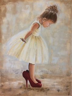 Dancer Art Painting, Popular Hobbies, Dancers Art, Beauty Art Drawings, Little Ballerina, Painting Of Girl, 인물 사진, Canvas Art Painting, Red Shoes