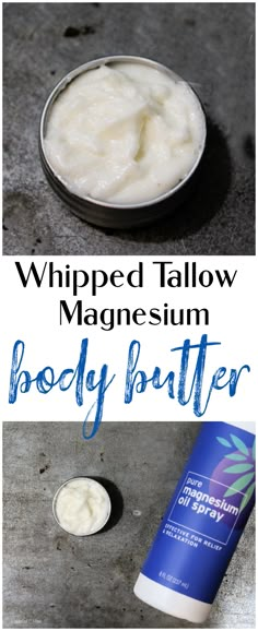 Wild Yam Cream Recipe, Magnesium Butter, Tallow Recipe, Magnesium Body Butter, Magnesium Cream, Whipped Tallow, Magnesium Flakes, Homemade Skincare, Magnesium Lotion