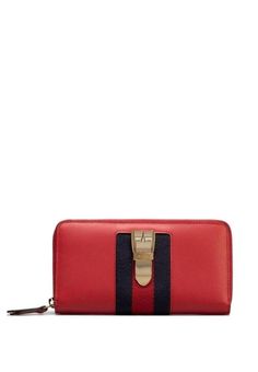 Gucci Sylvie leather zip around wallet.Red smooth leather Blue and red web stripeMetal chain and buckle 12 card slots and 3 bill compartments Zip coin pocket Zip around closure DimensionsHeight: 4.5"/11.43 cmWidth: 7.5"19.05 cmDepth: 1"/2.54 cm Gucci Red Designer Wallet, Designer Red Gucci Wallet, Luxury Red Gucci Wallet, Classic Gucci Wallet With Gold-tone Hardware, Classic Gucci Wallets With Gold-tone Hardware, Gucci Wallet With Gold-tone Hardware For Formal Occasions, Gucci Wallets With Gold-tone Hardware For Formal Use, Gucci Wallets With Gold-tone Hardware For Formal Occasions, Gucci Runway