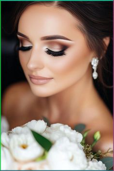 Get ready to slay on your big day with these stunning wedding makeup looks! From natural glam to bold and beautiful, find all the wedding makeup inspiration you need right here. Whether you're a classic bride or a modern trendsetter, there's a perfect wedding makeup idea waiting for you. Scroll through these swoon-worthy looks and get ready to say 'I do' in style! Bridal Makeup With Brown Eyes, Wedding Makeup For Black Hair, Smokey Eye Wedding Makeup Brides, Bridesmaid Makeup Glam, Wedding Makeup Looks For Brown Eyes, Edgy Bridal Makeup, Romantic Glam Makeup, Makeup For Brides Wedding Day, Sultry Wedding Makeup