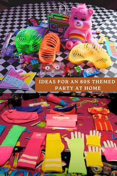 there are many items on the table for kids to play in and have fun with