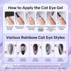 Rainbow Cat Eye - Modelones Gel Nail Polish Cat Eye Inspire Gel 15ml Cat Eye Nail How To, Birthday Nails Cat Eye, Cat Eye Sns Nails, Cat Eye Nails Magnet, Cat Eye Effect Nails Halloween, Cat Eye Holographic Nails, How To Cat Eye Nails Polish, Cats Eye Gel Nail Designs, Galaxy Nails Cat Eye