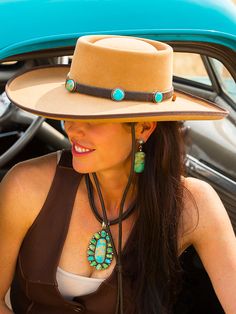 Band and matching stackable Southwestern Turquoise Hat For Ranch, Southwestern Style Turquoise Hat For Ranch, Southwestern Turquoise Hat Band For Ranch, Southwestern Turquoise Hat Bands For Country Events, Hat Bands, Vintage Leather Belts, Rodeo Fashion, Western Women, Western Girl