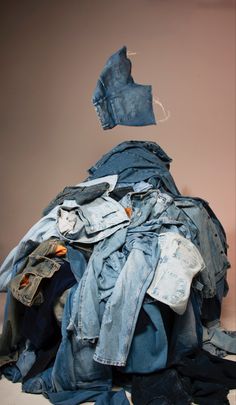 Denim Fashion Photography, Double Denim Fashion, Jeans Campaign, Denim Photoshoot, Denim Aesthetic, Analogous Color Scheme, Fashion Magazine Layout, Textile Waste, Denim Art