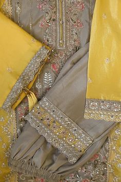 Discover elegance with our Tan Chinon Silk Embroidered Palazzo Style Suit. Perfect for weddings, parties, or any festive occasion. Featuring intricate embroidery, mirror work, zari, sequins, and a matching embroidered chinon silk palazzo & embroidered chinon silk dupatta. 3 piece Chinon Silk Work: heavy embroidery, mirror work, zari work & sequin work Dupatta chinon silk with embroidery, zari work, sequin work Style: Straight cut Side slit Santoon lining Kameez Length: 42" Palazzo Length: 40" Sl Phulkari Pants, Lucknowi Kurta, Embroidery Mirror Work, Gharara Suits, Patiala Salwar Suits, Embroidery Mirror, Bridal Dupatta, Palazzo Style, Phulkari Dupatta