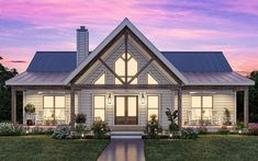 this is an artist's rendering of a house in the country style with porches and windows