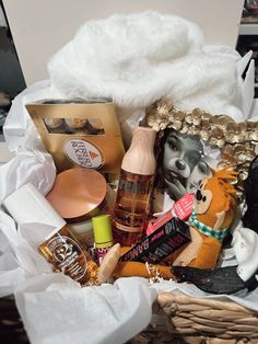 a basket filled with lots of different items