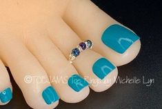 This is a Hand Made Elastic, Stretch, Beaded Toe Ring.  I hand make this beautiful Iridescent WitchBerry Beaded Toe Ring with luminous dark blue/green/purple beads, sparkly Swarovski crystals and silver plated beads. Add a bit of mystery and magic to your sunny summer vibe. This toe ring will look stunning on your sun kissed toes. As always I make it using high quality elastic. The beads sit only on the top of your toe. They won't cause irritation to the undersides or between your toes and won't Unique Gemstone Toe Ring, Blue Rings With Colorful Beads For Gift, Adjustable Beaded Toe Ring Jewelry, Adjustable Silver Beads Toe Ring, Elegant Blue Toe Ring, Handmade Blue Toe Ring Jewelry, Aqua Green, Toe Rings, Toe Nails