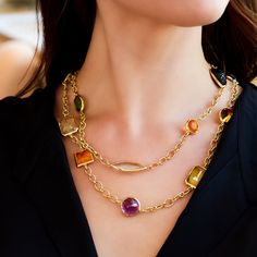 Recalling the opulent aesthetic of the Eastern Roman Empire, the Confetti Necklace can be worn long for a casual style or doubled around the neck for a more tailored look. • 18k yellow gold, prasiolite, amethyst, blue topaz, peridot, citrine, lemon quartz, Madeira citrine, rutilated quartz and aquamarine • Measures 43 inches long Upon purchase, a Verdura sales executive will contact you regarding the details of your order. If you wish to discuss before purchasing, please email info@verdura.com o Eastern Roman Empire, Lily Bracelet, Eastern Roman, Bubble Necklaces, Pendant Watches, Art Deco Necklace, Heart Brooch, Pendent Necklace, Feather Pendant