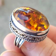 Brand New Handmade Amber Antique Design Silver Ring. Size 8 925 Stamped New To Poshmark? Use Referral Code Kimberlyn222 To Receive $10. Sterling Silver Amber Ring, Pink Pearl Ring, Opal Diamond Ring, Sterling Silver Rings Turquoise, Retro Ring, Turquoise Ring Silver, Vintage Sterling Silver Rings, Big Rings, Pink Topaz