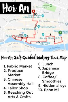 the map for hoi an self guided walking tour