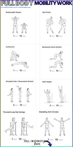 the full body workout poster shows how to do an exercise with one hand and two hands