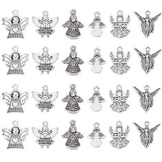 PRICES MAY VARY. Angel Wing Charms: Angel wings symbolize beautiful love and loyal guardians. It is also popular because of this beautiful meaning. It will remind you that your love is your guardian angel. You can also give it to your special friends or families show your permanent concern to them. 6 Styles Available: The package includes 51pcs angel wings charms pendants in 6 styles. About 13~19mm long, 18~22mm wide, hole:1.5~2mmThey can meet your different needs in DIY project. They will bring Metal Angel Wings, Angel Wings Pendant, Wings Pendant, Light Gold Color, Angel Wing Pendant, Earrings Handmade Dangle, Handmade Earrings Beaded, Open Hoop Earrings, Themed Jewelry