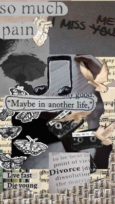 altered collage with words and images