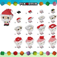 Festive Pixel Art Templates: Christmas Creations – Pix Brix 3d Pixel Art, 3d Pixel, Beads Ideas, Easy Build