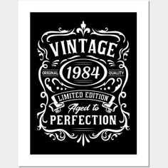 a black and white poster with the words vintage