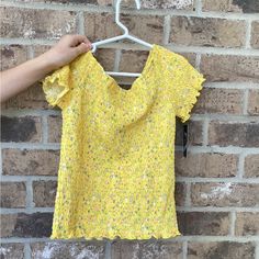 Girls Art Class Yellow T-Shirt Size 10/12 (L) Nwt Fitted Playful Tops For Spring, Yellow Playful Fitted Tops, Playful Fitted Yellow Tops, Fitted Playful Yellow Tops, Fitted Yellow Playful Tops, Fitted Fun Spring T-shirt, Fun Printed Yellow Tops, Fun Yellow Printed Tops, Playful Floral Print Short Sleeve Tops