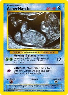 a card with an image of a baby in the middle of it's stomach