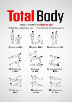 the total body workout poster shows how to do it