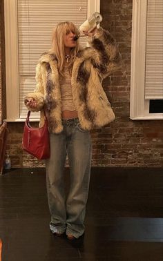 Fur Coat Outfit, Chique Outfit, Mode Zara, Neue Outfits, Looks Black, Winter Trends, Coat Outfits