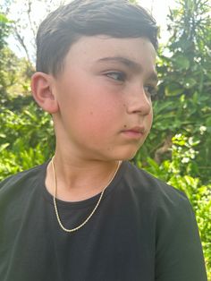 "One of its kind! This delicate 2mm Rope Chain is the perfect necklace for a kid's everyday wear. Need a gift for Father's day or Mother's Day? Match your Child's necklace with an adult size.  Material: 18K Gold Filled. Our gold-filled pieces are bonded with 8 layers of real gold. This makes our jewelry high quality and long lasting and a great alternative to solid gold for a fraction of the price. Our pieces are 100% lead and nickel free making them hypoallergenic and a great option for those w Baby Boy Jewelry, Rope Chain Necklace Gold, Son Necklace, Baby Jewelry Gold, Schmuck Gold, Chain Necklace Gold, Godparent Gifts, Woven Necklace, Kids Line