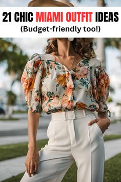 21 Super Chic Miami Outfits For Your Vacay!! Key West Outfit Ideas Women Over 40, Miami Plus Size Outfit Ideas, Miami Chic Outfit, Miami Style Outfits, Travel Light Outfits, Key West Outfits, Outfits For The Beach, Best Travel Outfits For Women