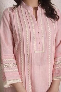 Kurta And Palazzo, Lace Suit, Lace Dress Design, Simple Kurta Designs, Designer Kurti Patterns, Neck Designs For Suits, Trendy Shirt Designs, Kurti Designs Latest