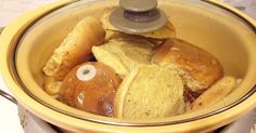 a bowl filled with different types of pastries