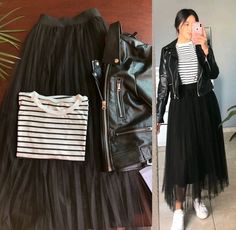 Black Tulle Skirt Outfit Casual, Black Tulle Skirt Outfit, Skirt Outfit Casual, Tulle Skirts Outfit, Black Skirt Outfits, Job Clothes, Pentecostal Fashion, Tulle Skirt Black, Best Winter Outfits