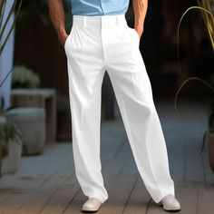 Save with code: “SAVEPIN50” - Dress to impress outfit ideas, from casual and business casual to trendy and occasion-specific styles, including spring, summer, concert, and graduation outfits, along with accessories like shoes and piercings Men's Linen Pants Trousers Summer Pants Beach Pants Front Pocket Straight Leg Plain Comfort Breathable Formal Business Daily Linen Cotton Blend Fashion Basic White Blue Stylish Color Block Pattern: Elevate your wardrobe with these Men's Linen Pants featuring a trendy color block pattern, adding a modern and stylish touch to any outfit. Comfortable and Breathable: Made from a blend of linen and cotton, these pants ensure comfort and breathability, perfect for summer days or casual business occasions. Versatile Design: The front pocket and straight leg des Full Length Pants For Business Casual In Summer, Full Length Business Casual Summer Pants, Full Length Smart Casual Summer Pants, Summer Business Casual Full Length Pants, Business Casual Summer Pants With Welt Pockets, Summer Business Casual Pants With Welt Pockets, Summer Full Length Pants With Welt Pockets, Summer Full-length Pants With Welt Pockets, Summer Business Casual Cotton Pants