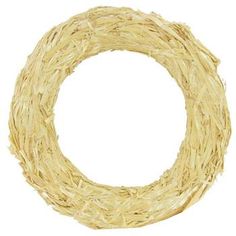 a wreath made out of straw on a white background