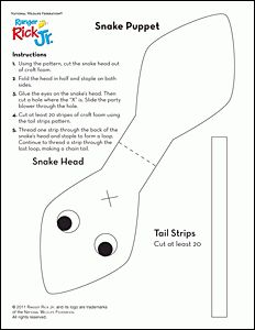 an image of a snake puppet with instructions