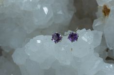 This is a really nice pair of Brazilian Amethyst Earrings set in Sterling Silver! These Amethyst have a understated medium shade of purple along with great luster, and flawless clarity! You will not be disappointed in these beauties! Amethyst is February's Birthstone. These smaller 4mm X 4mm Round Amethyst weigh 0.455cts and will go with any style or occasion! It will also go great with any of our Rwandan, Brazilian or Bolivian Amethyst Pendants in our Gemstone Pendant section!! If you have any Purple Amethyst Birthstone Earrings, Purple Amethyst Earrings With Prong Setting, Purple Amethyst Hypoallergenic Earrings, Purple Hypoallergenic Amethyst Earrings, Hypoallergenic Purple Amethyst Earrings, Amethyst Pendant, Amethyst Earrings, February Birth Stone, Shades Of Purple