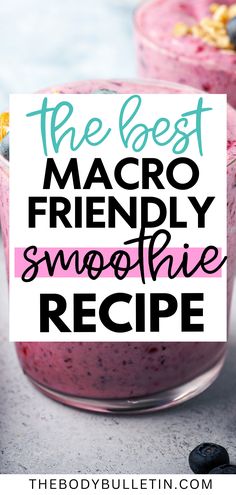 A vibrant macro smoothie recipe packed with nutrients, featuring fresh ingredients perfect for a macro balanced smoothie. Ideal for those looking for a macro friendly protein smoothie or protein smoothie recipes that support fitness and health goals. Balanced Nutrition