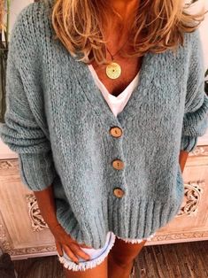 Women Casual Plus Size Sweater Cardigan Casual Cardigan Sweater, Plus Size Sweater, Vogue Knitting, Casual Outerwear, Fashion Bug, Beautiful Mask, Casual Cardigans, Outerwear Outfit, Plus Size Sweaters