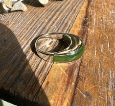 Canadian Nephrite Jade and Sterling Silver Ring Available in size 7-9 Make Ring, Jade Charm, Jade Bangle, Nephrite Jade, Jade Earrings, Jade Ring, Jade Bracelet, Jade Carving, Jade Jewelry