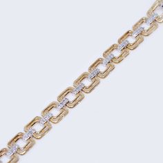 Elevate any look with this distinguished 10K gold squared diamond link bracelet. Boasting an exquisite design, this bracelet is set in a polished gold metal and is adorned with sparkling diamonds. An elegant and sophisticated accessory, this bracelet is perfect for any special occasion. Details: Metal: 10K Yellow Gold Stone:" Diamond Length(Inch): 7 1/2 Width(mm): 10 Item #: 14KBR4003 Square Diamond, Gold Stone, Sparkle Diamonds, 10k Gold, Exquisite Design, Link Bracelets, Gold Metal, Special Occasion, Diamonds