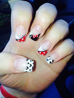 French Nails Design, Disney Themed Nails, Disney Nail Art, Disney Christmas Nails