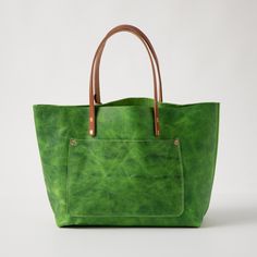 Green Leather-lined Tote Shoulder Bag, Green Tote Shoulder Bag With Leather Lining, Green Leather Lined Tote Shoulder Bag, Green Waxed Finish Tote Shoulder Bag, Green Shoulder Bag With Leather Lining For Daily Use, Green Rectangular Bag With Smooth Grain, Classic Green Textured Leather Shoulder Bag, Classic Green Textured Leather Bag, Green Textured Leather Tote Bag