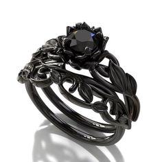 Simpul Dasi, Black Gold Engagement Rings, Gothic Engagement Ring, Black Diamond Engagement Ring, Flower Engagement, Black Engagement Ring, Cute Engagement Rings, Black Wedding Rings, Black Diamond Engagement