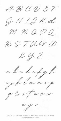 the cursive font and numbers used to write letters