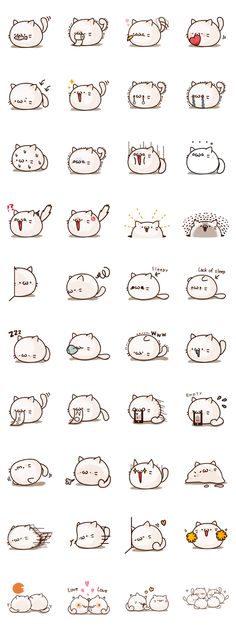 an image of teapots with different faces on them in the shape of cats