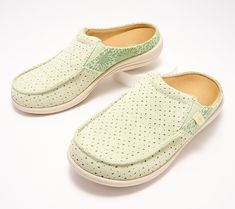 Furnish your feet with constant comfort and satisfying support when you slip on the Siesta Dahlia mule. Soft suede uppers and memory foam cushioning make them an irresistible choice for every casual event on your calendar. From RevitalignTM. Comfortable Slip-ons With Arch Support And Closed Toe, Comfortable Summer Slip-ons With Ortholite Insole, Comfortable Green Slip-ons For Spring, Comfortable Closed Toe Slip-ons With Arch Support, Comfortable Synthetic Slip-ons With Textured Footbed, Synthetic Slip-on Mules With Ortholite Insole, Comfortable Easy Fit Synthetic Slip-ons, Casual Closed Toe Slip-ons With Arch Support, Comfortable Slip-ons With Ortholite Insole And Synthetic Material