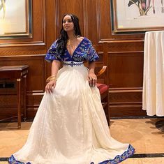 Breathtaking Blue Traditional Ethiopian Dress Ethiopian Fashion, Ethiopian Clothing, Habesha Dress, Ethiopian Dress, Habesha Kemis, Wedding Dress Chiffon, Dresses Chiffon, Wedding Dresses Simple, Dress Beautiful