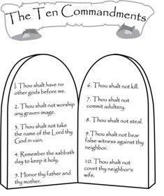 the ten commandments coloring page with two arches and an open one on each side