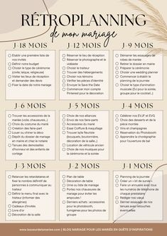 a poster with the words, date and time for an upcoming wedding ceremony in french