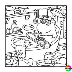 Download full-size Cozy Friends Coco Wyo coloring pages for kids at ausmalbilderkinder.de #Cozy_Friends_Coco_Wyo #Coco_Wyo #coloring #ausmalbilder #ausmalbilderkinder_de #kleurplaten #colorare #coloriage Coco Wyo, Anna Und Elsa, Bear Coloring Pages, Watercolor Books, Detailed Coloring Pages, Coloring Book For Adults, Super Cute Animals, Book Drawing, Cool Coloring Pages